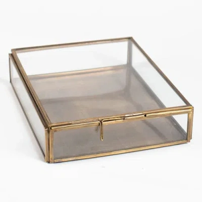 Ten Thousand Villages Antiqued Brass Keepsake Box In Gold