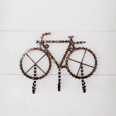 Ten Thousand Villages Bike Chain Wall Hook In Gold