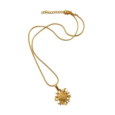 Ten Thousand Villages Calida Plate Sun Pendant Necklace In Gold
