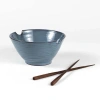 Ten Thousand Villages Chopsticks & Blue Bowl Set In Blue