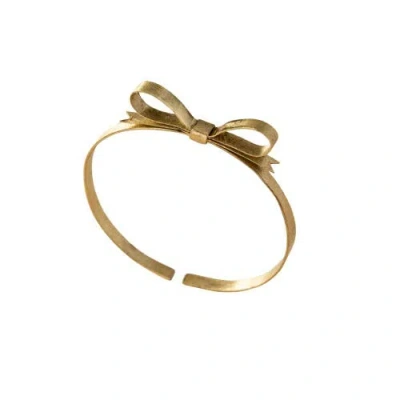 Ten Thousand Villages Dorada Bronze Bow Bracelet In Gold
