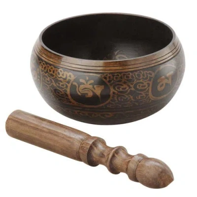 Ten Thousand Villages Inscribed Singing Bowl In Copper