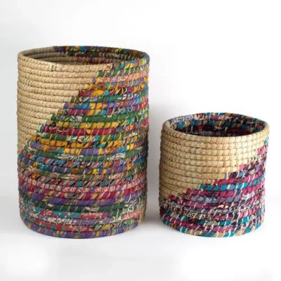 Ten Thousand Villages Kaleidoscope Basket In Neutral