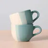 Ten Thousand Villages Pheeka Striped Tea Cups In Green