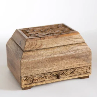 Ten Thousand Villages Phoolon Mango Wood Jewelry Box In Brown
