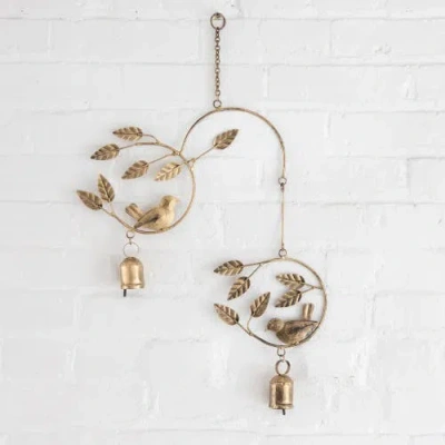 Ten Thousand Villages Pyar Bird Iron Wind Chime In Gold