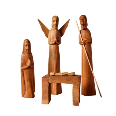 Ten Thousand Villages Rahisi Neem Wood Nativity In Natural