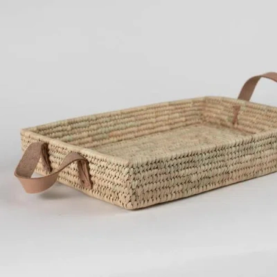 Ten Thousand Villages Rectangle Handled Basket In Neutral