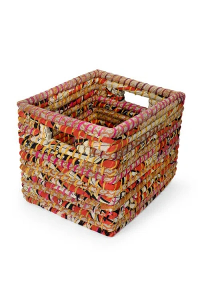Ten Thousand Villages Sari Storage Basket 12h In Multi