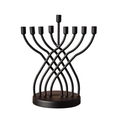 Ten Thousand Villages Sudaul Criss Cross Iron Menorah In Black