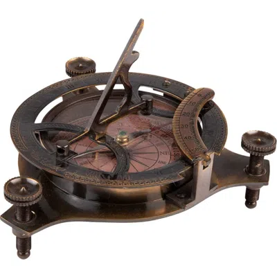 Ten Thousand Villages Sundial Compass In Brown