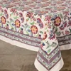 Ten Thousand Villages Zaina Floral Blockprint Tablecloth In Multi