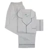 Ten West Apparel Long Sleeve Long Leg Solid Pajama Set In Grey