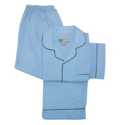 Ten West Apparel Men's Short Sleeve Long Leg Solid Pajama Set In Blue