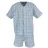 Ten West Apparel Men's Short Sleeve Short Leg Pajama Set In Grey