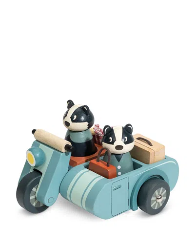 Tender Leaf Toys Badger Picnic Motorbike Ride In Blue