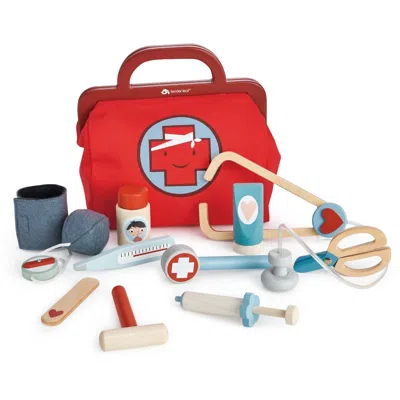 Tender Leaf Toys Doctor's Bag Toy In Red In Multi