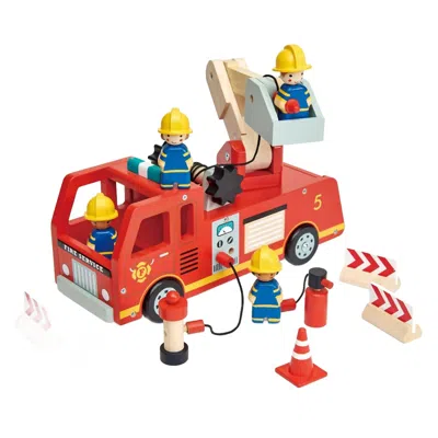 Tender Leaf Toys Fire Engine Toy In Red In Multi
