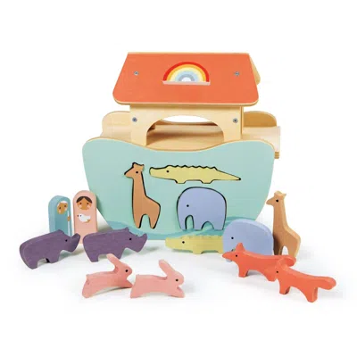 Tender Leaf Toys Little Noah's Ark Toy In Green In Multi