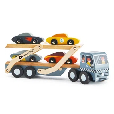 Tender Leaf Toys Wooden Car Transporter In Multi