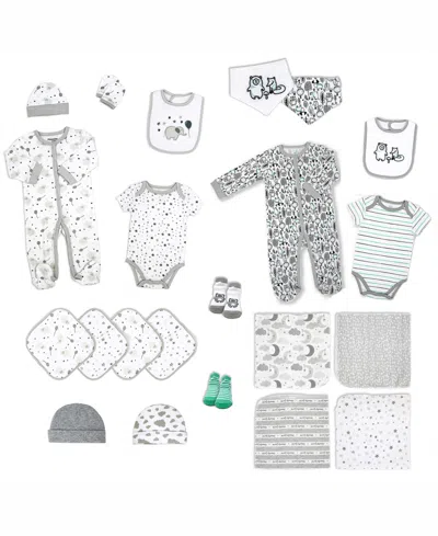 Tendertyme 22 Piece Baby's Elephants And Woodland Infant Apparel Layette Gift Set In Gray
