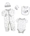 TENDERTYME BABY BOY AND BABY GIRL ELEPHANTS AND BALLOONS 5 PIECE LAYETTE SET