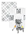 Tendertyme Baby Boys And Baby Girls 3 Piece Fleece Blanket And Taggy Toy Gift Assortment In Gray