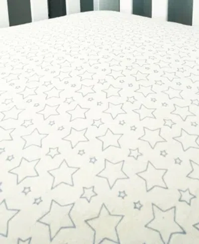 Tendertyme Baby Boys Flannel Star Crib Sheet In Blue