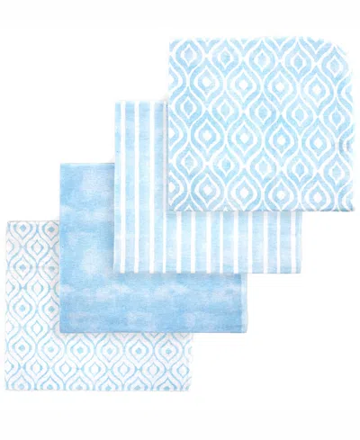 Tendertyme Baby Boys Or Baby Girls Watercolor Receiving Blankets, Pack Of 4 In Blue