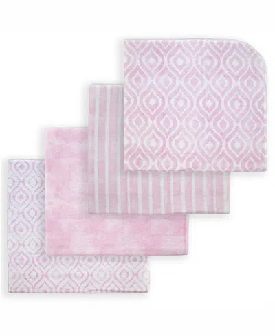Tendertyme Baby Boys Or Baby Girls Watercolor Receiving Blankets, Pack Of 4 In Pink