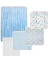 Tendertyme Baby Boys Sweet Dreams Baby Blankets, 5 Piece Gift Set In Blue
