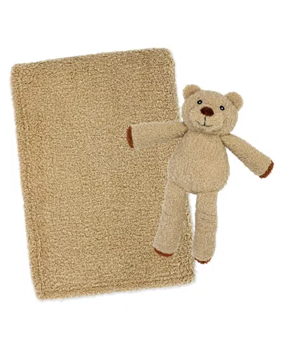 Tendertyme Kids' Chenille Blanket And Plush Bear, 2-piece Set In Neutral