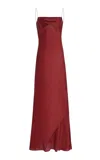 Tenere Camille Bias Slip Dress In Red