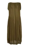 Tenere Lounès Beaded Silk Georgette Maxi Dress In Green