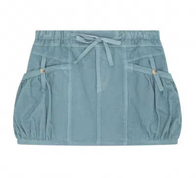 Tenly Kids' Girl's Corduroy Utility Skirt In Dark Seafoam In Blue