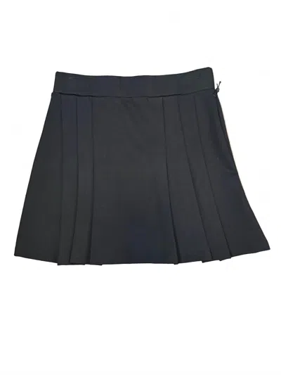 Tenly Kids' Girl's Ponti Tennis Pleated Skirt In Black