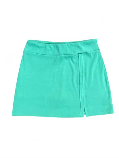 Tenly Kids' Girl's Rayon Rib Skort In Emerald In Blue