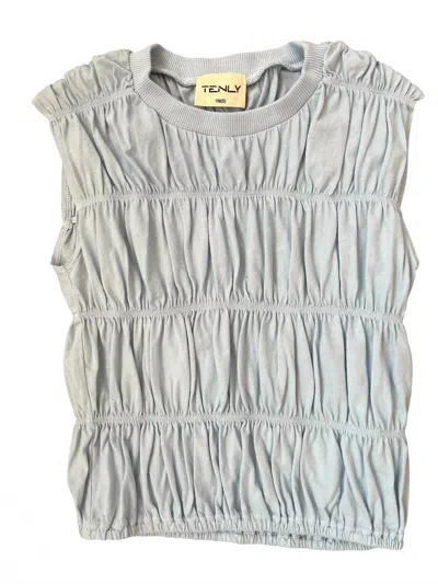 Tenly Kids' Girls Ruched Tank Top In Saltwater Taffy In Grey