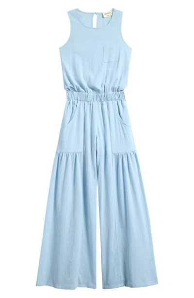 Tenly Kids' Cotton Gauze Jumpsuit In Blue