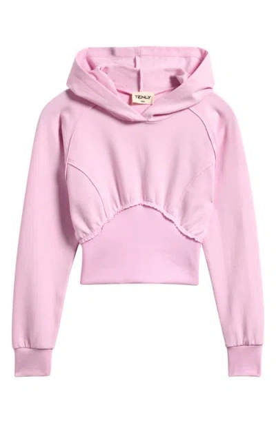 Tenly Kids' Dolman Sleeve French Terry Hoodie In Pink
