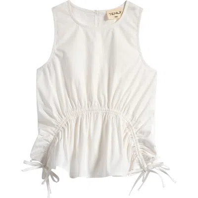 Tenly Kids' Drawstring Poplin Top In White