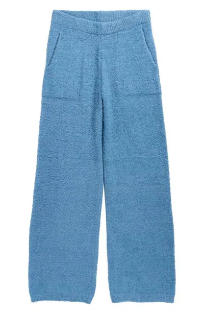 Tenly Kids' High Pile Fleece Wide Leg Pants In Artic Teal