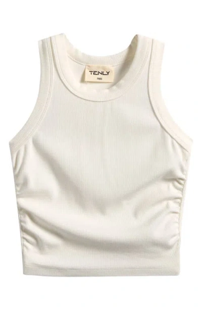 Tenly Kids' Ruched Rib Tank In White