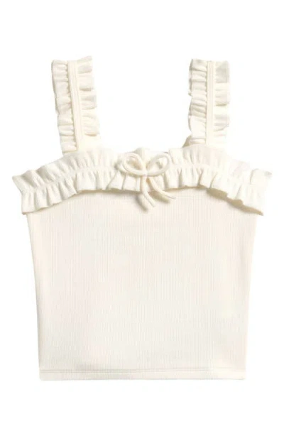 Tenly Kids' Ruffle Bow Rib Tank In Neutral