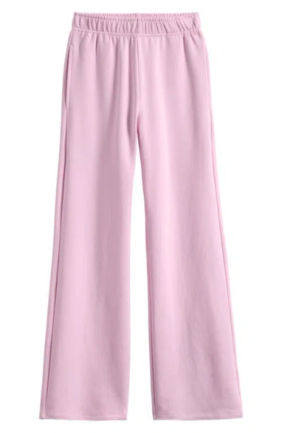 Tenly Kids' Wide Leg French Terry Pants In Pink