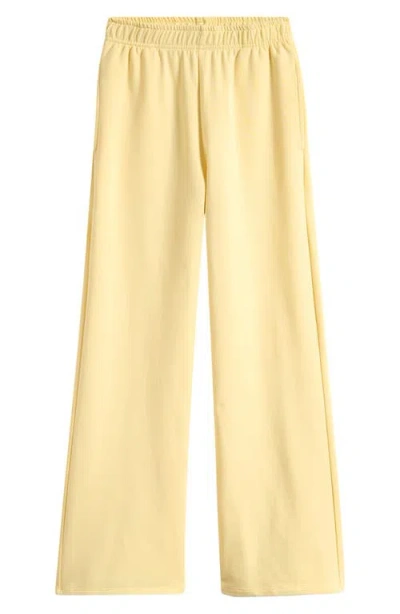 Tenly Kids' Wide Leg French Terry Pants In Yellow
