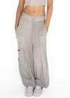 Tenly Palazzo Cotton Pants In Light Heather Gray In Multi