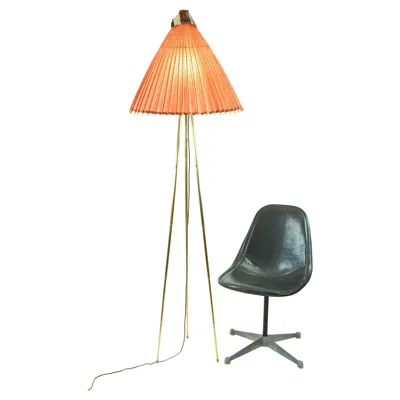Pre-owned Tennant New York Maximalist Tripod Floor Lamp With Vintage Xl Japanese Parasol Shade [in Stock] In Transparent