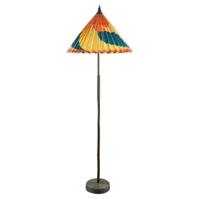 Pre-owned Tennant New York 'world's Fair' Black Bamboo Lamp With Parasol Shade By Christopher Tennant