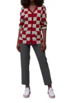 Tennessee & Co. Check Me Out Cardigan In Burgundy And Grey Checkered In Multi
